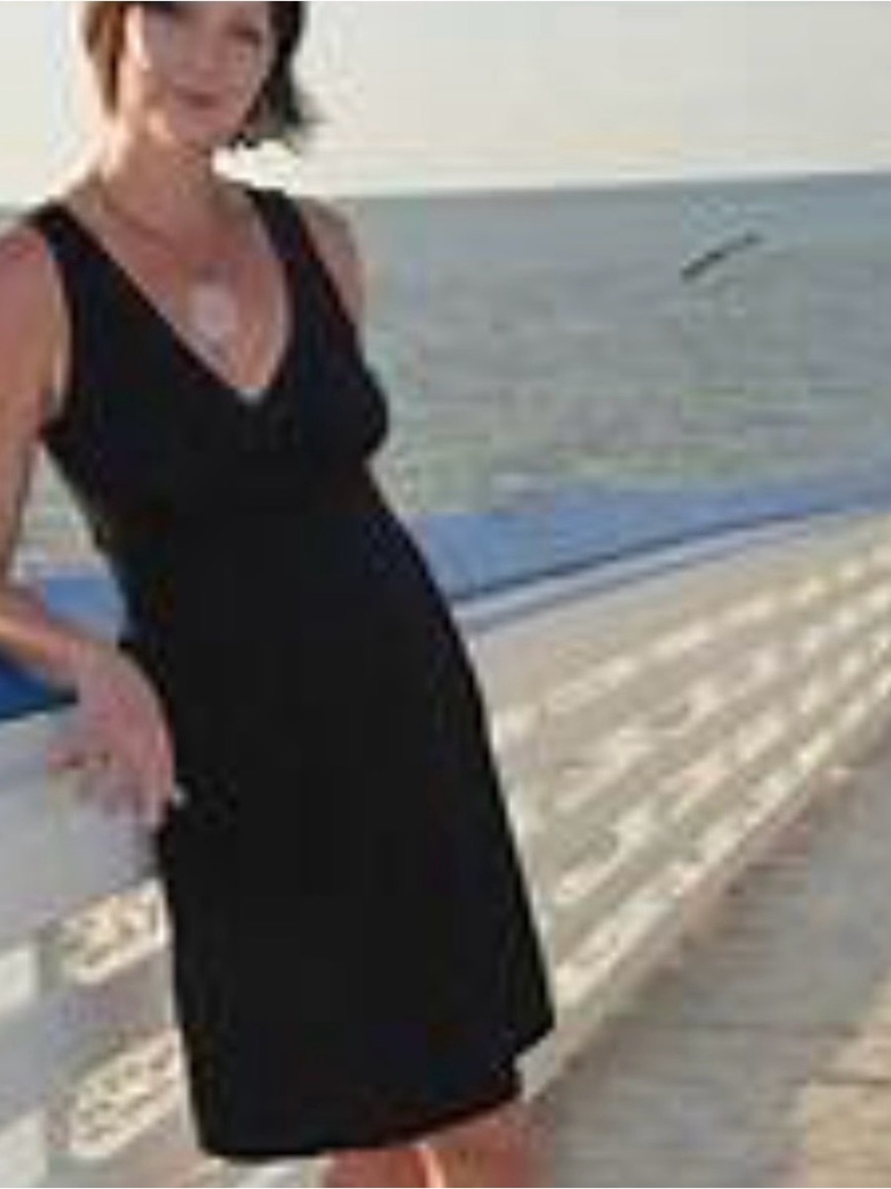 NWT Black V-Neck Midi Dress S